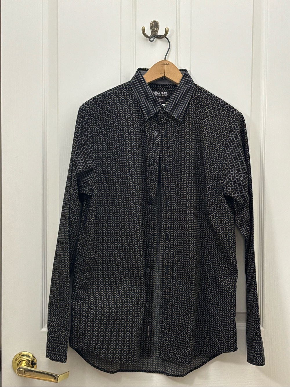 Michael Kors Men's Blue Geometric Button-Down Shirt